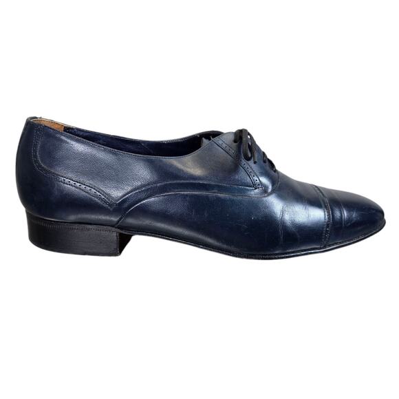 SAMUEL WINDSOR OXFORDS 11D Mens Blue Leather Dress Shoes Office Business Church‎ - Picture 4 of 11